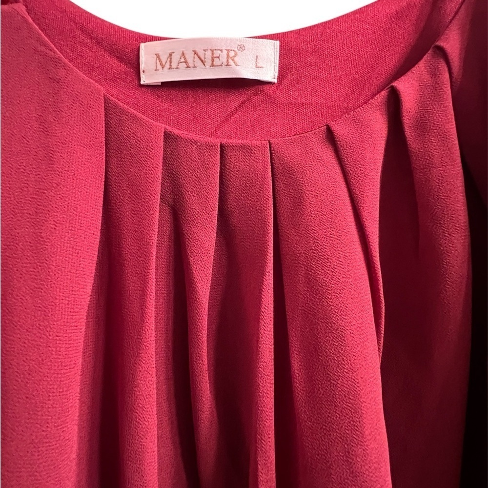 Women's Burgundy Sleeveless Top with Beaded Detailed Straps Size Large - Picture 5 of 6